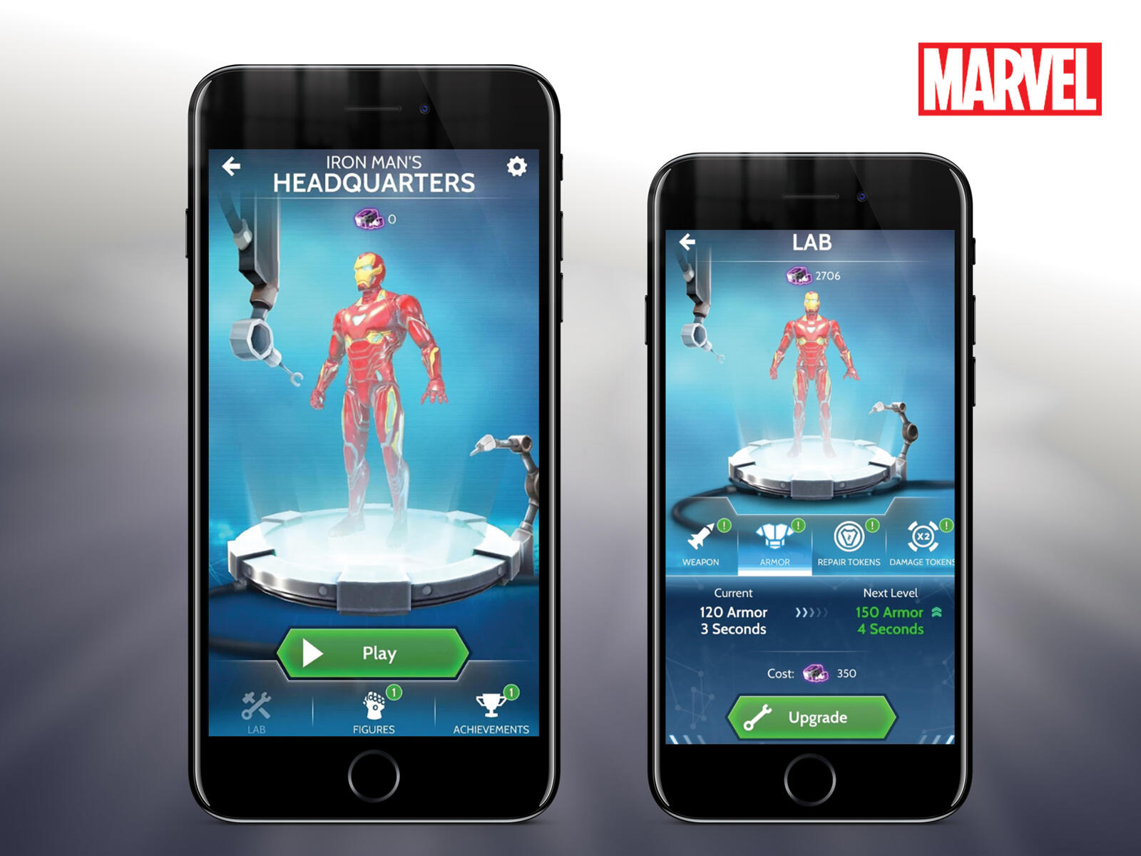 Interface de jeu conçue pour la compagnie Marvel